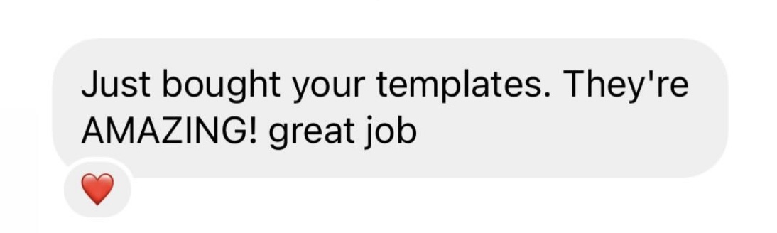 Member message: just bought your templates, they're amazing, great job.