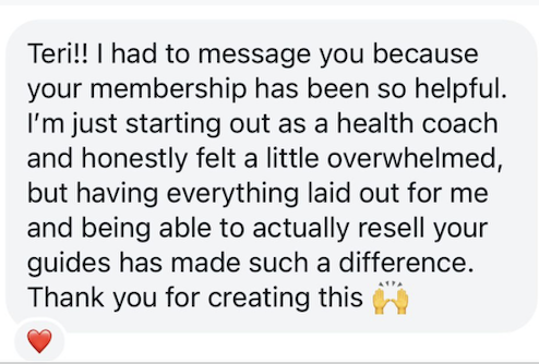 Member message: your membership has been so helpful, having everything laid out and being able to resell your guides has made such a difference.